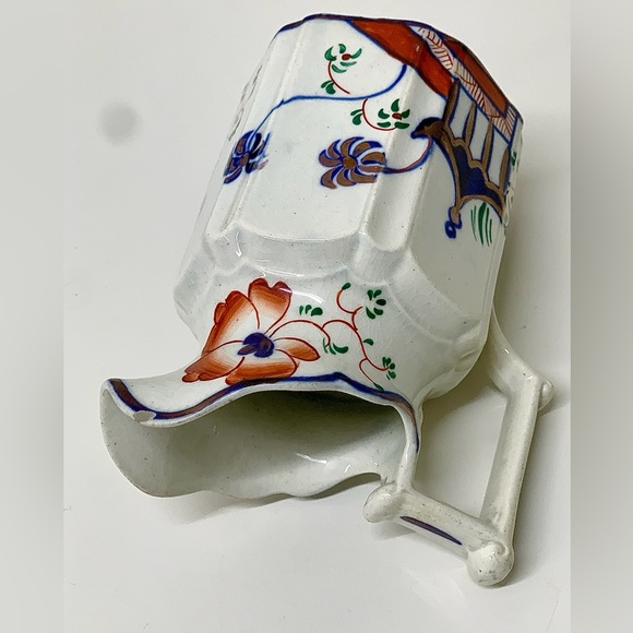 Marked & Dated November 15, 1845 Pagoda Pattern Gaudy Welsh Antique Jug Pitcher - Picture 7 of 15
